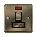Click Deco Plus Antique Brass 13A Switched Spur with Neon DPAB752BK