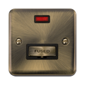 Click Deco Plus Antique Brass 13A Unswitched Spur with Neon DPAB753BK