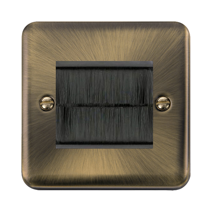 Click Deco Plus Antique Brass 2G Cable Brush Outlet DPABBRUSHBK