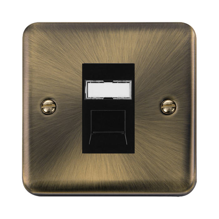 Click Deco Plus Antique Brass Cat6 Data Socket DPABRJ456BK