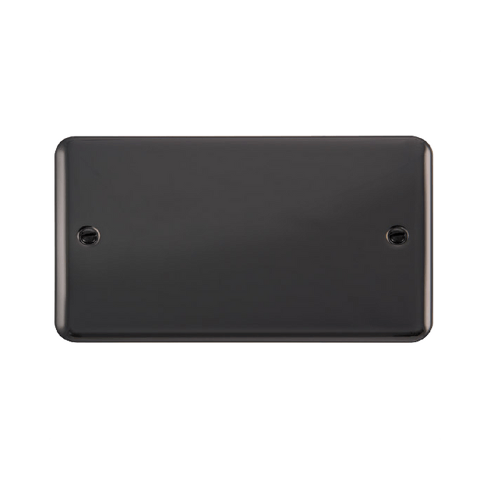 Click Deco Plus Black Nickel Double Blank Plate DPBN061