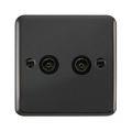 Click Deco Plus Black Nickel Double TV Socket DPBN066BK