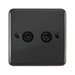 Click Deco Plus Black Nickel Double TV Socket DPBN066BK
