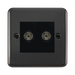 Click Deco Plus Black Nickel Double TV Socket DPBN066MBK