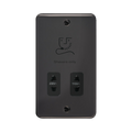 Front view of Click Deco Plus Black Nickel Shaver Socket