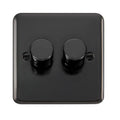Click Deco Plus Dimmer Switch 2 Gang 2 Way Black Nickel 2x 400W DPBN152