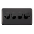 Click Deco Plus Dimmer Switch 4 Gang 2 Way Black Nickel 4x 400W DPBN154