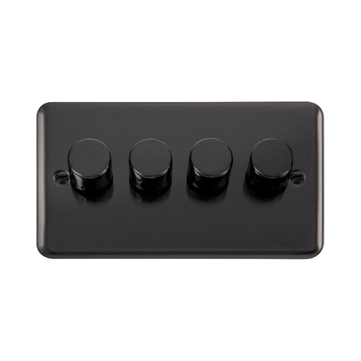 Click Deco Plus Dimmer Switch 4 Gang 2 Way Black Nickel 4x 400W DPBN154
