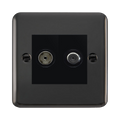Click Deco Plus Black Nickel TV and Satellite Isolated Socket DPBN157MBK