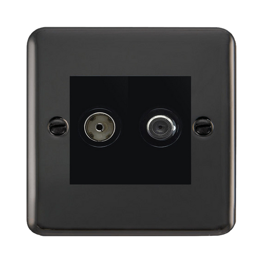 Click Deco Plus Black Nickel TV and Satellite Isolated Socket DPBN157MBK