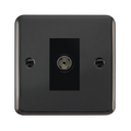 Click Deco Plus Black Nickel Isolated TV Socket DPBN158MBK