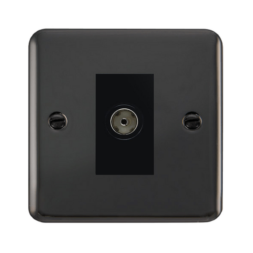 Click Deco Plus Black Nickel Isolated TV Socket DPBN158MBK