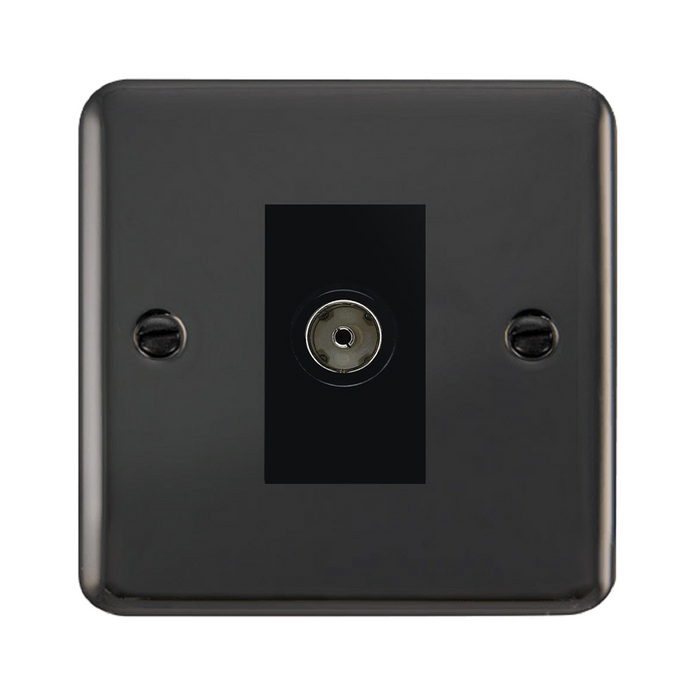 Click Deco Plus Black Nickel Isolated TV Socket DPBN158MBK
