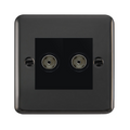 Click Deco Plus Black Nickel Double Isolated TV Socket DPBN159MBK
