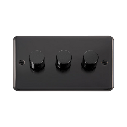 Front view of Click Deco Plus Black Nickel 3G LED Dimmer Switch