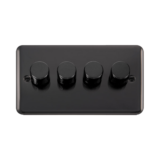 Front view of Click Deco Plus Black Nickel 4G LED Dimmer Switch