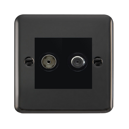 Click Deco Plus Black Nickel TV and Satellite Non-Isolated Socket DPBN170MBK