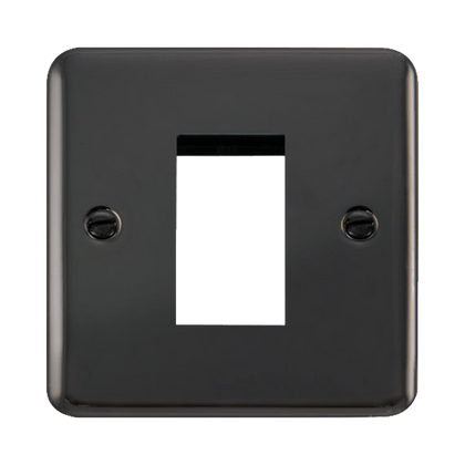 Scolmore Click Deco Plus Black Nickel 1 Gang New Media Euro Plate – 1 Aperture DPBN310