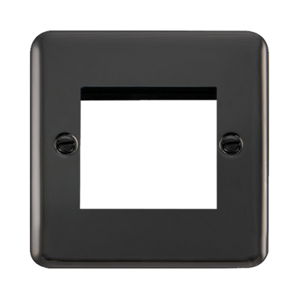 Scolmore Click Deco Plus Black Nickel 1 Gang New Media Euro Plate – 2 Apertures DPBN311