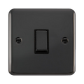 Front view of Click Deco Plus Black Nickel 1G Light Switch