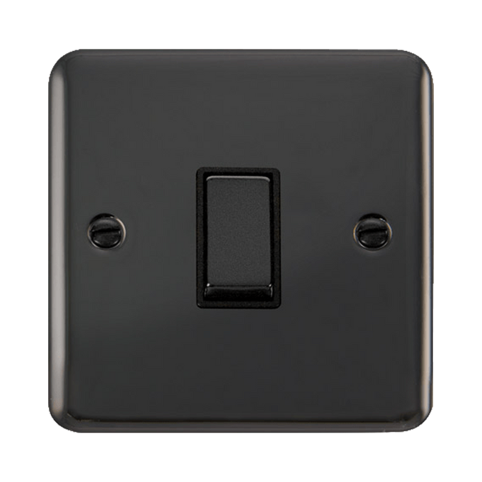 Front view of Click Deco Plus Black Nickel 1G Light Switch