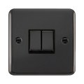 Front view of Click Deco Plus Black Nickel 2G Light Switch