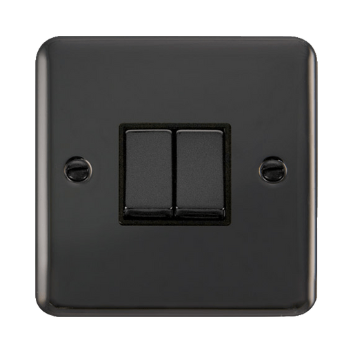 Front view of Click Deco Plus Black Nickel 2G Light Switch