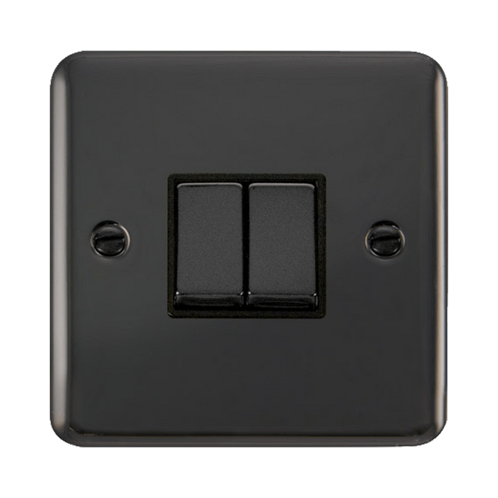 Front view of Click Deco Plus Black Nickel 2G Light Switch