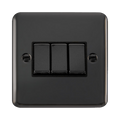 Front view of Click Deco Plus Black Nickel 3G Light Switch