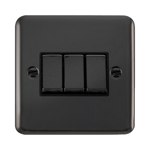 Front view of Click Deco Plus Black Nickel 3G Light Switch