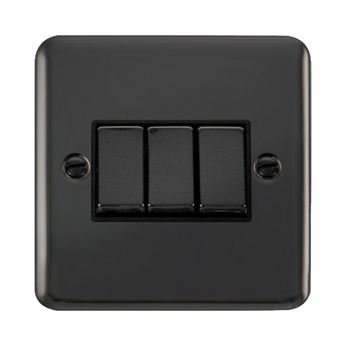 Front view of Click Deco Plus Black Nickel 3G Light Switch