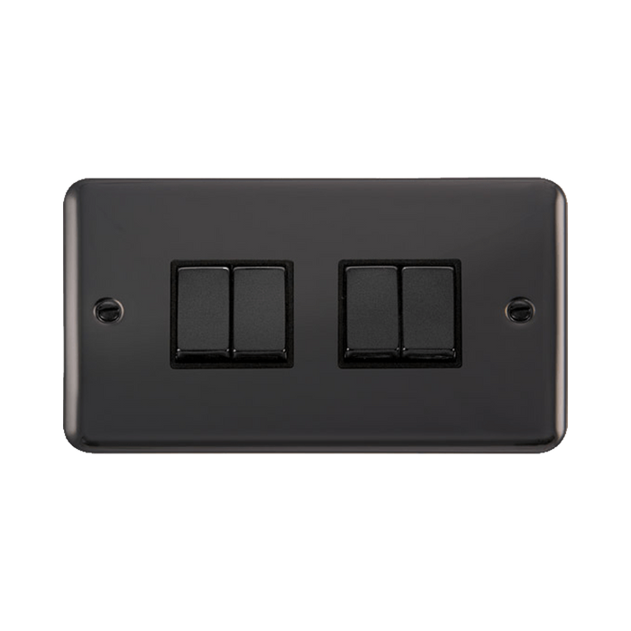 Front view of Click Deco Plus Black Nickel 4G Light Switch