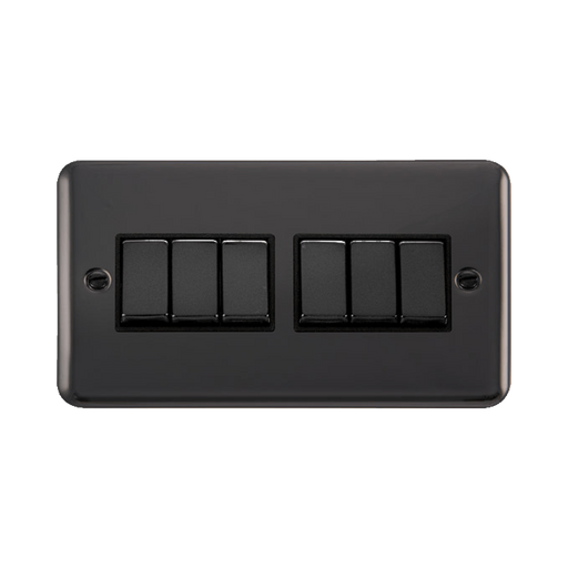 Front view of Click Deco Plus Black Nickel 6G Light Switch