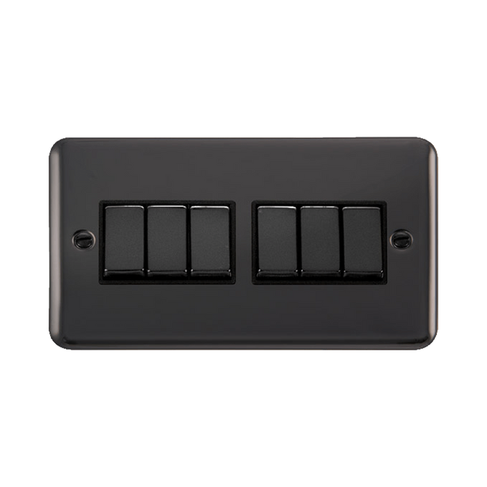 Front view of Click Deco Plus Black Nickel 6G Light Switch