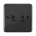 Front view of Click Deco Plus Black Nickel 2G Toggle Switch