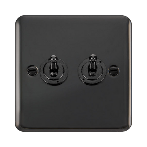 Front view of Click Deco Plus Black Nickel 2G Toggle Switch