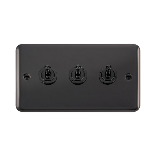 Front view of Click Deco Plus Black Nickel 3G Toggle Switch