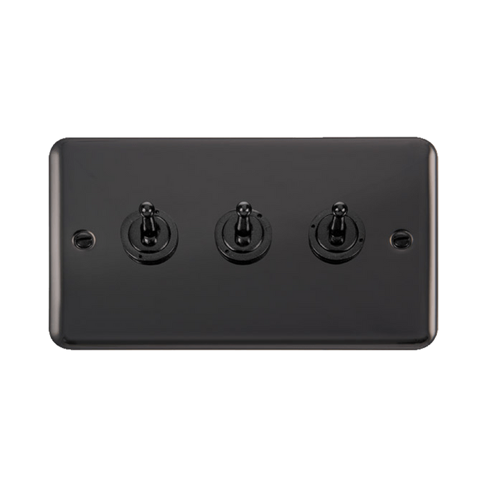 Front view of Click Deco Plus Black Nickel 3G Toggle Switch