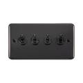 Front view of Click Deco Plus Black Nickel 4G Toggle Switch