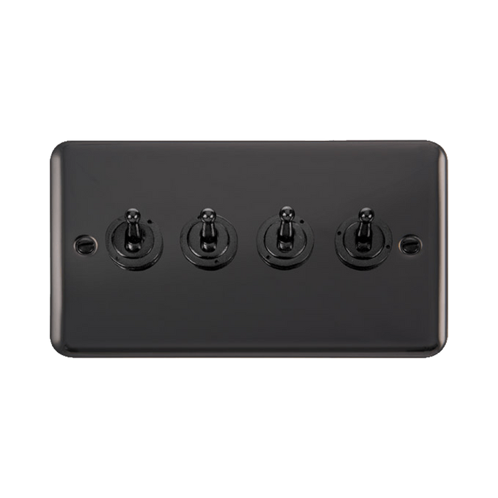 Front view of Click Deco Plus Black Nickel 4G Toggle Switch