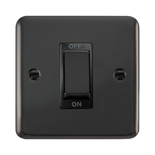 Front view of Click Deco Plus Black Nickel 45A Cooker Switch