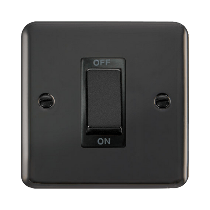 Front view of Click Deco Plus Black Nickel 45A Cooker Switch