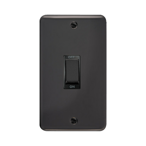 Front view of Click Deco Plus Black Nickel 45A Cooker Switch