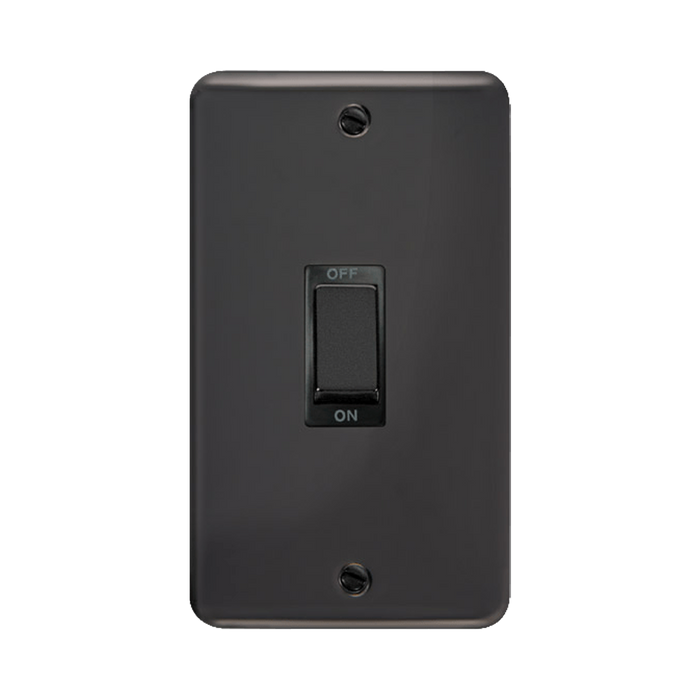 Front view of Click Deco Plus Black Nickel 45A Cooker Switch