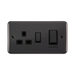 Front view of Click Deco Plus Black Nickel 45A Cooker Switch with 13A Socket