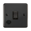 Front view of Click Deco Plus Black Nickel 20A Double Pole Switch with Flex