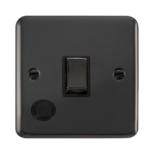 Front view of Click Deco Plus Black Nickel 20A Double Pole Switch with Flex