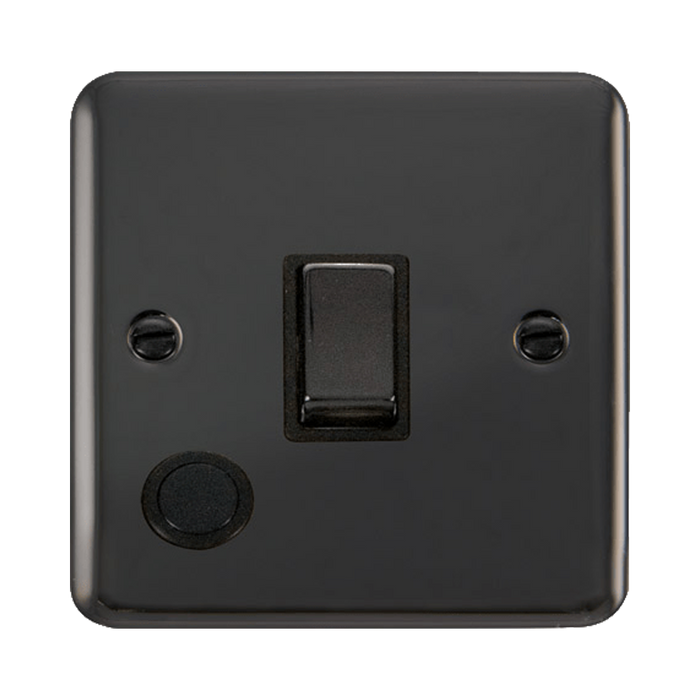 Front view of Click Deco Plus Black Nickel 20A Double Pole Switch with Flex