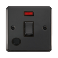 Front view of Click Deco Plus Black Nickel 20A Double Pole Switch with Neon and Flex