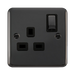 Front view of Click Deco Plus Black Nickel 13A Single Socket